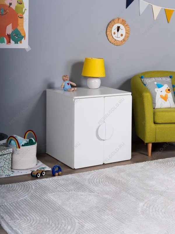 Шкаф Пикси распашной, с двумя дверьми и полкой 60x57x60, белый (робкий подснежник) | изображение 1