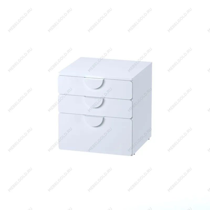 Комод Пикси, 3 ящика 60x57x60, белый (робкий подснежник)