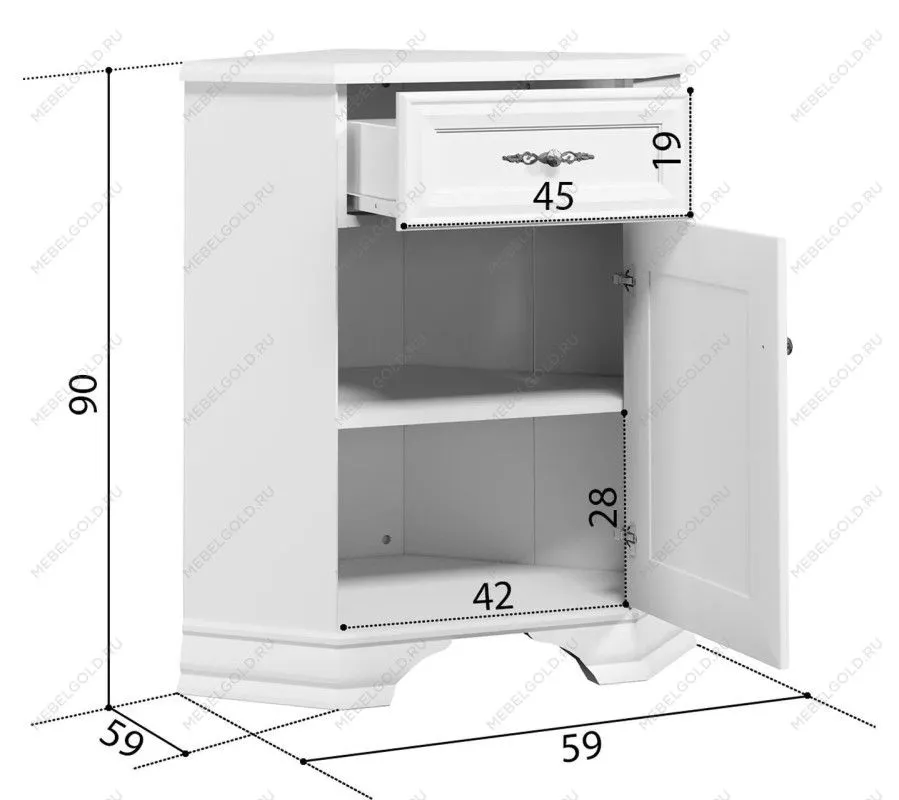Балашиха - Тумба Кентаки KOMN1D1S/P угловая белый | изображение 2