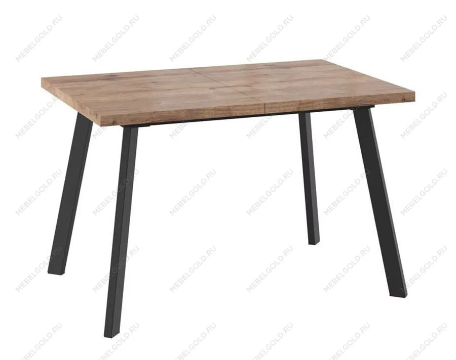 Стол раздвижной Бьерн-120 (Дуб Велингтон/Чёрный) 120(160)х80