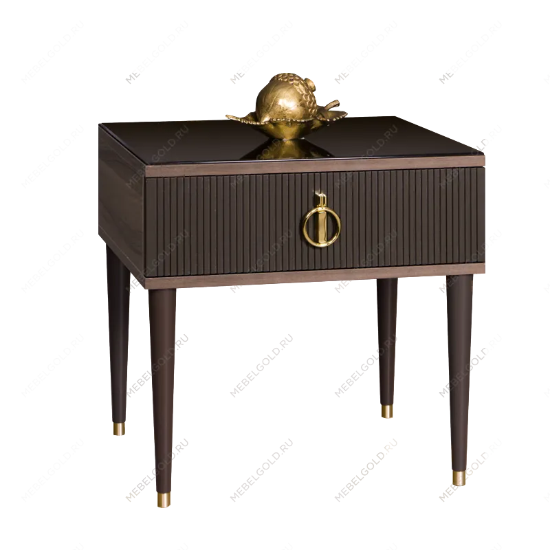 Тумба прикроватная Римини СОЛО (Орех империя/Золото) РМТП-1(s)