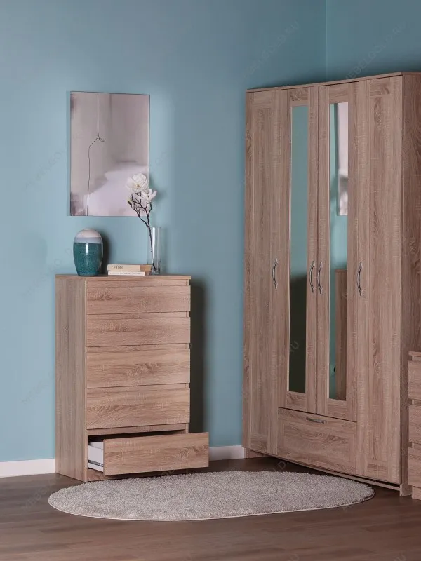 Комод Кастор, 5 ящиков, 65х40х112 см, дуб сонома | изображение 1