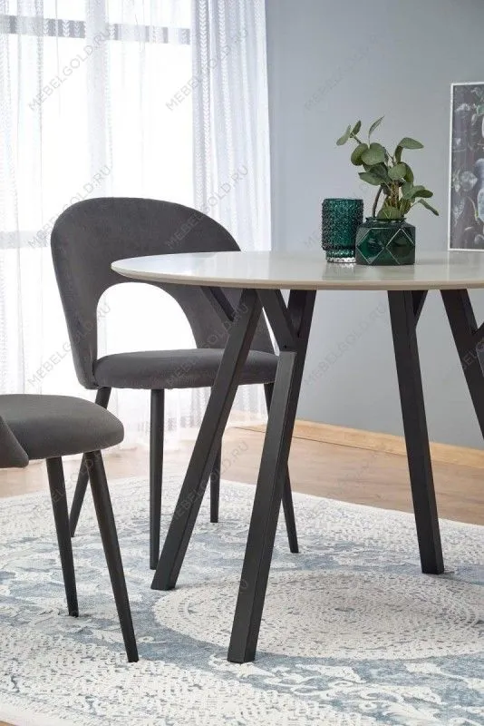 Стол обеденный Halmar BALROG OKRAGLY (светло-серый/черный) | изображение 5