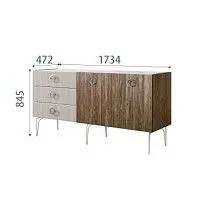 Комод 1.6м Bogemia Woodline Wood Fi (Шелк) (Novabuk/Хром) БМКМ-4