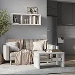 Стол журнальный Энкель, с полкой, 82x50x45 см, белый | изображение 6