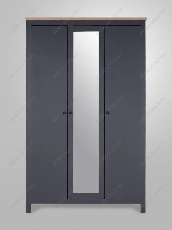 Шкаф распашной Сага, 3 двери, 132х64х215 см, серый/ясень | изображение 7