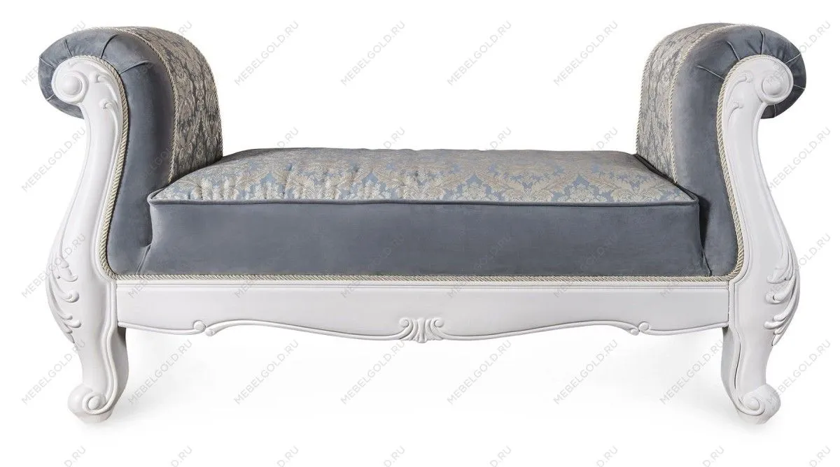 Оттоманка Мишель с двумя подлокотниками белый матовый | изображение 1