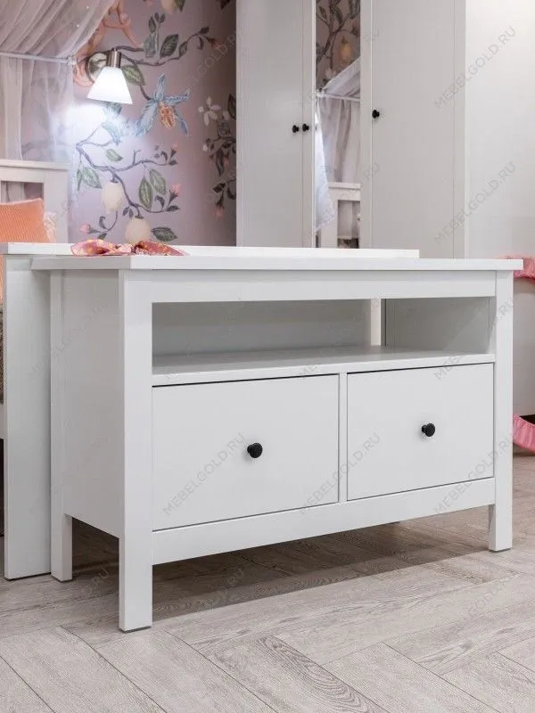 Тумба Сага, 2 ящика, 91х42х63 см, белая | изображение 8