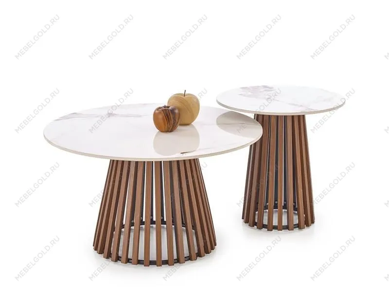 Стол журнальный Halmar CARINA S (бежевый мрамор/орех) | изображение 11