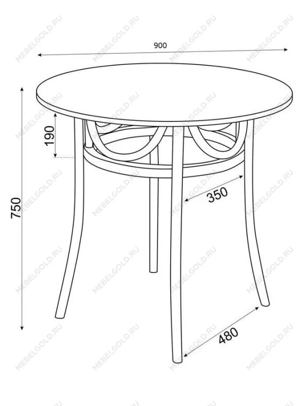 Стол венский Вальс 900 (темный тон) | изображение 5