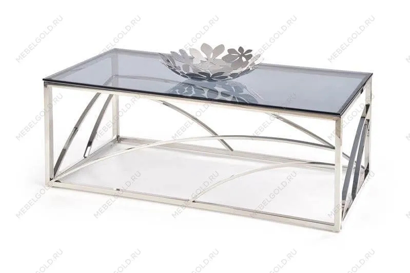 Стол журнальный Halmar UNIVERSE (дымчатый/серебристый)