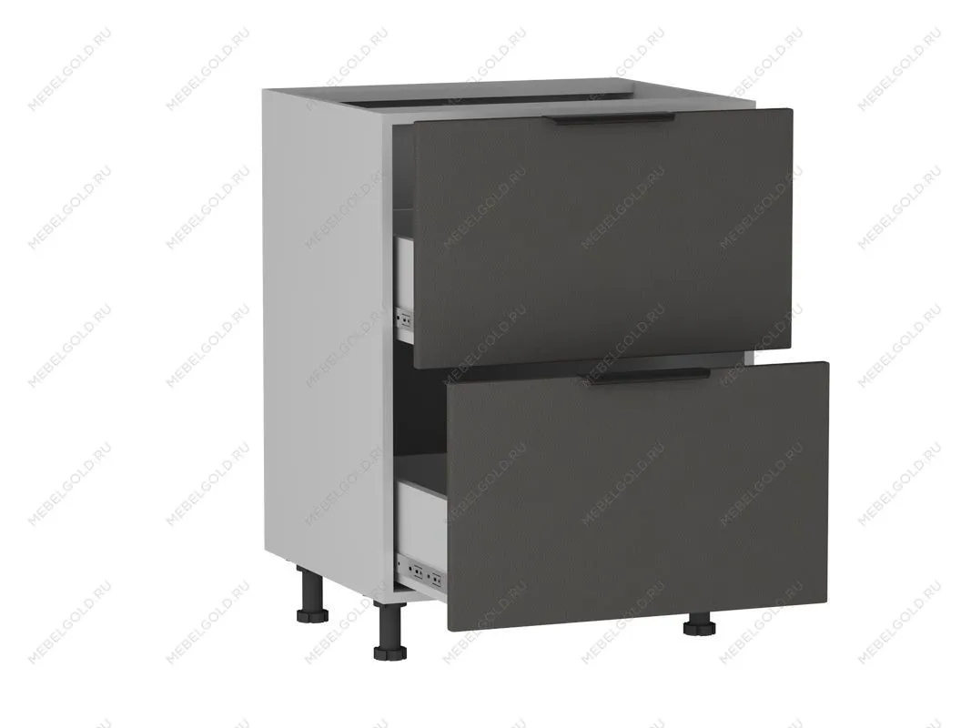 Стол с ящиками СЯ-2-60 , Ватель (600*523*820) Экокожа Серый, 23322 | изображение 1