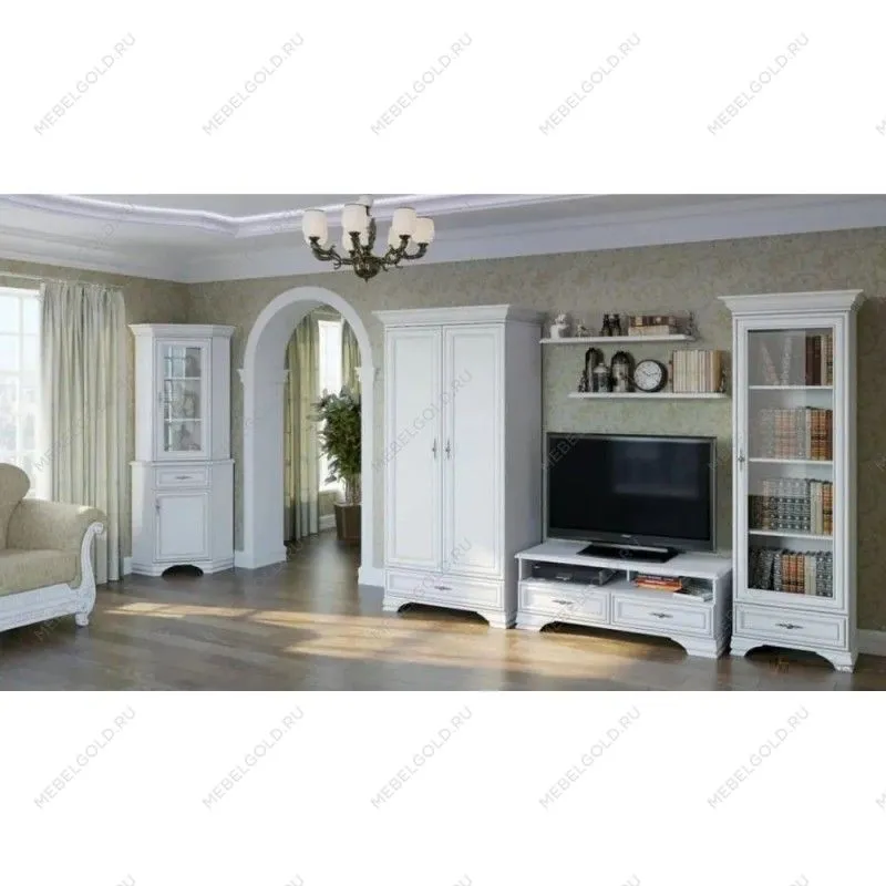 Балашиха - Шкаф верхний с витриной Кентаки NADN1W белый | изображение 2