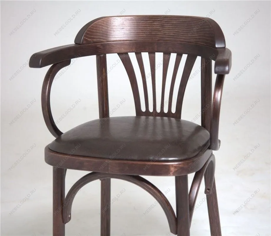 Стул Венский Михаэль мягкий (темный тон, экокожа коричневая) | изображение 2