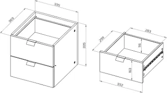 Модуль с двумя ящиками для стеллажа ФОРА, 33х33х37, белый
