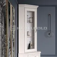 Лобня - Шкаф с витриной Тиффани 1VU вудлайн кремовый