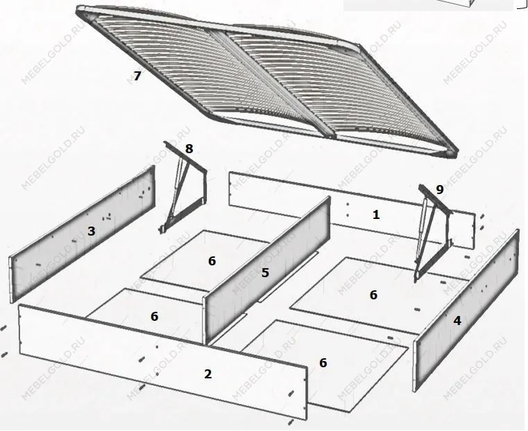 Ящик с подъемным механизмом Илона 180x200 см караваджо
