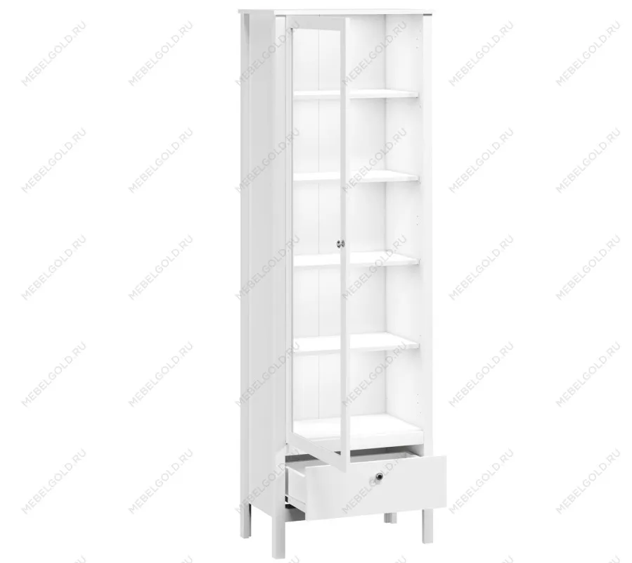 Шкаф-витрина Ева (Хельга) REG1W1S/65 с подсветкой белый | изображение 1