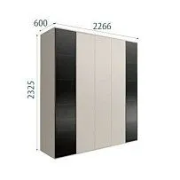 Шкаф 5-ти дв. Bogemia Air (Шелк/Черный) БМШ2/5(2)