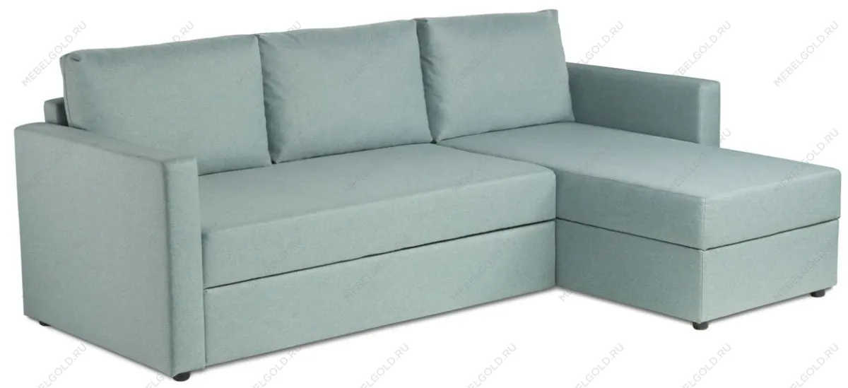 Диван-кровать ВАЛО, 230х91х72 см, короткий подлокотник, мятно-серый