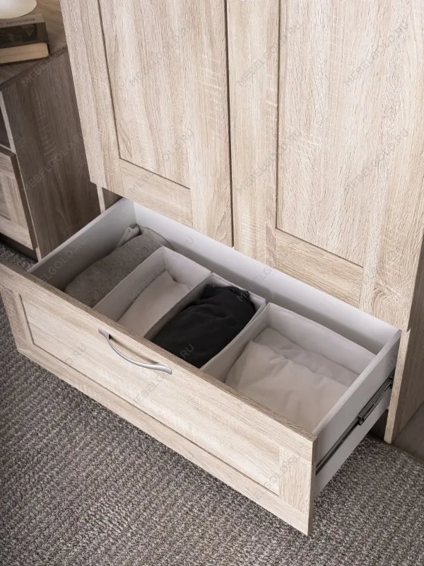 Шкаф Сириус узкий, с выдвижной вешалкой, 2 двери и 1 ящик, 78х41х190 см, дуб сонома | изображение 5