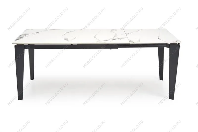 Стол обеденный Halmar FELIX раскладной (белый мрамор/черный) | изображение 3