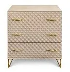 Комод Лара 3 ящика бежевый глянец | изображение 1