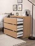 Комод Варма, 3 ящика, 80х78х40 см, шпон натурального дерева, дуб беленый | изображение 7