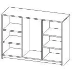 Тумба Сириус, 2 двери со стеклом и 3 ящика, 117х41х95 см, белая | изображение 16