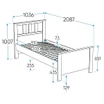 Кровать односпальная Сага, 90х200 см, кашемир/ясень | изображение 2