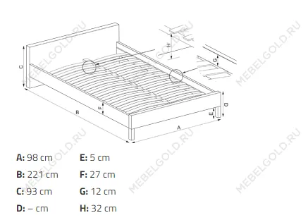 Кровать Halmar ALOHA (серый) 90/200 | изображение 2