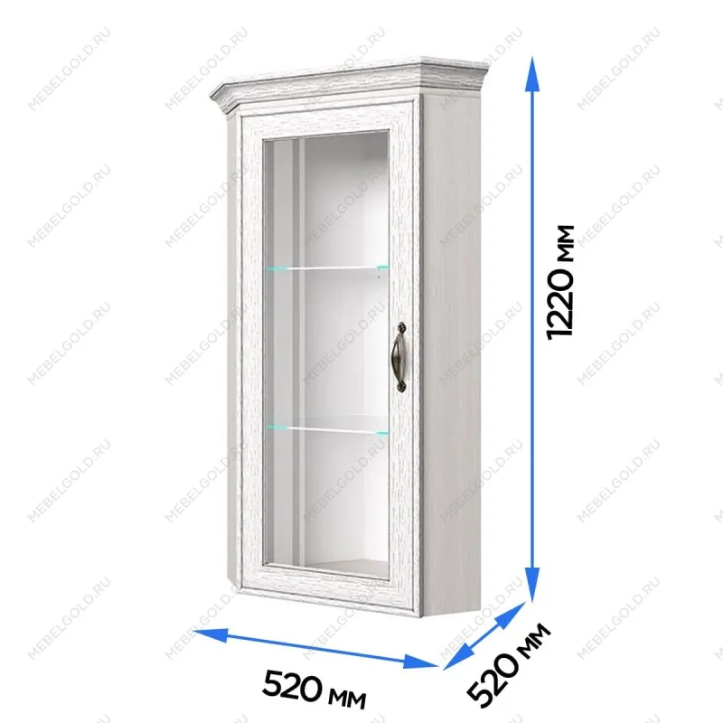 Лобня - Шкаф с витриной Тиффани 1VU вудлайн кремовый | изображение 2