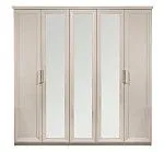 Шкаф Мокко 5-дверный с зеркалом бежевый | изображение 1