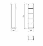 Угловой модуль гардероба МАКС, 50х36х233 см, белый | изображение 5