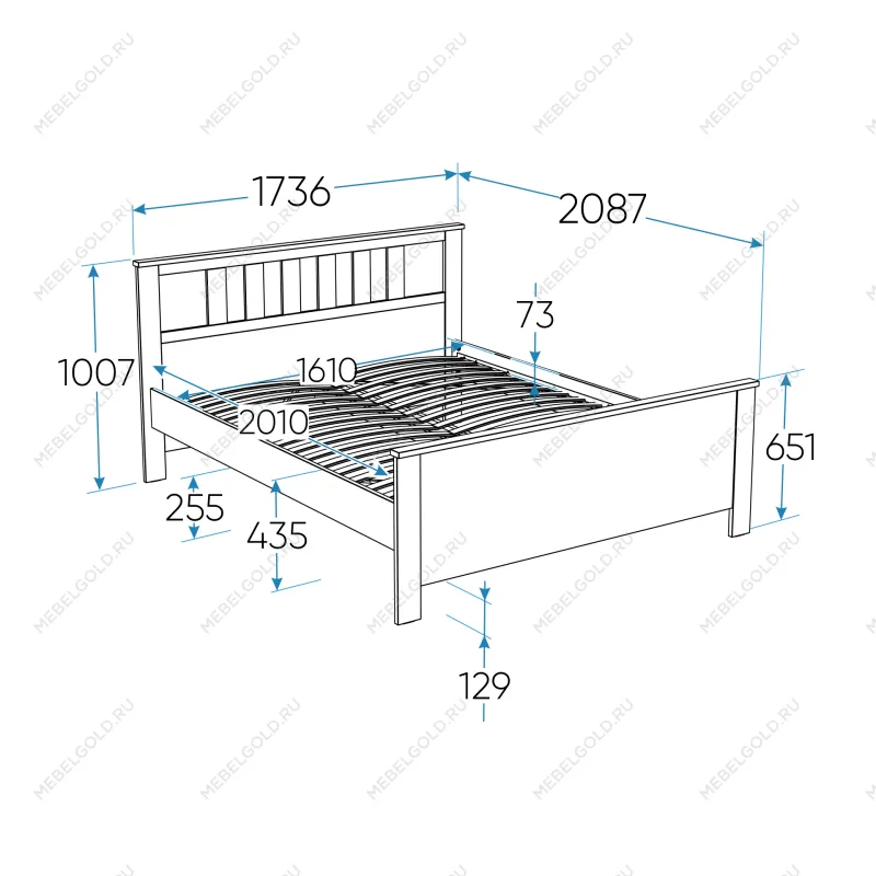 Кровать двуспальная Сага, 160х200 см, кашемир/ясень | изображение 2