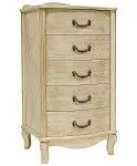 Комод Джульетта узкий 5 ящ. (дуб шампань/золотая патина) | изображение 1