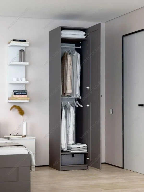 Шкаф Макс, 1 дверь, 50х61х233 см, серый | изображение 1