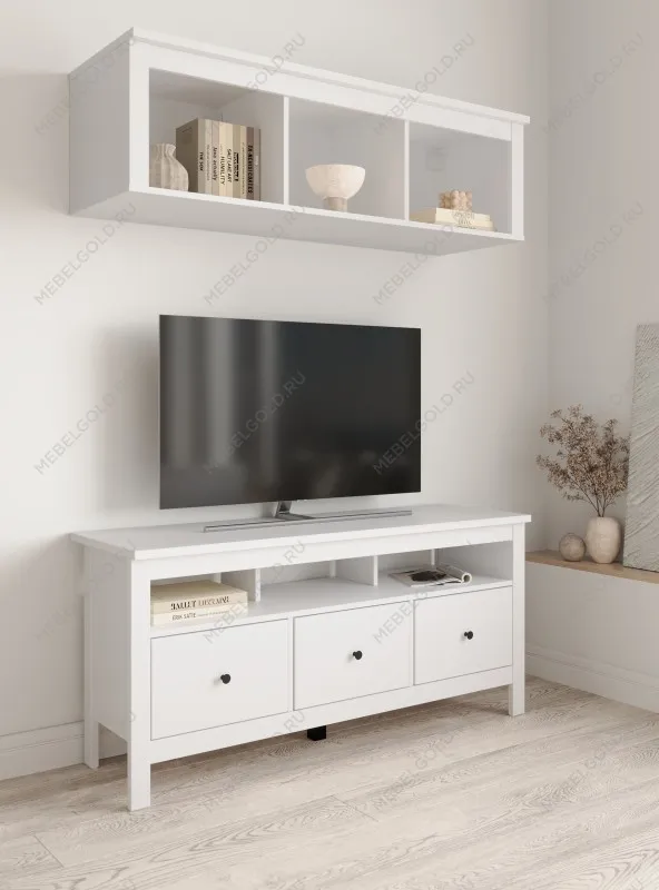 Полка навесная Сага, 3 секции, белая | изображение 2