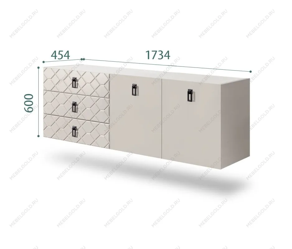 Комод 1.6м Bogemia Fly Farfalle (Шелк) (Novabuk/Черный) БМКМ-4