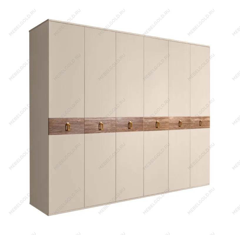 Шкаф 6-ти дв. Bogemia Wood Fa (Ваниль/Золото) БМШ2/6(Wo)