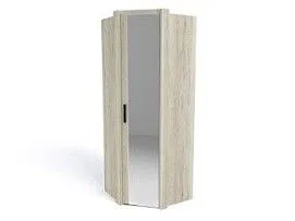 Шкаф угловой с декоративным обкладом, Мале (889*889*2316) Дуб галифакс белый