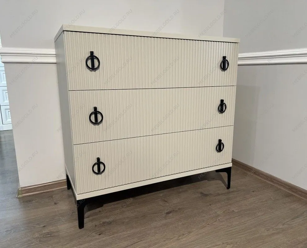 Комод Стелла 3 ящика ярко серый