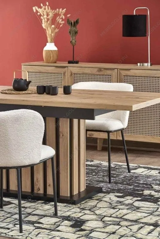 Стол обеденный Halmar LAMELLO (дуб артизан/черный) | изображение 1