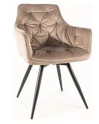 Стул кухонный SIGNAL MANGO Velvet Bluvel 40 (темно-бежевый/черный)