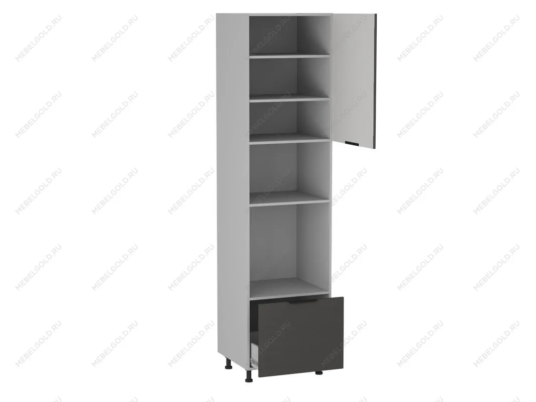 Шкаф-пенал 960 П-1, Ватель (600*566*2406) Экокожа Серый, 23336 | изображение 1