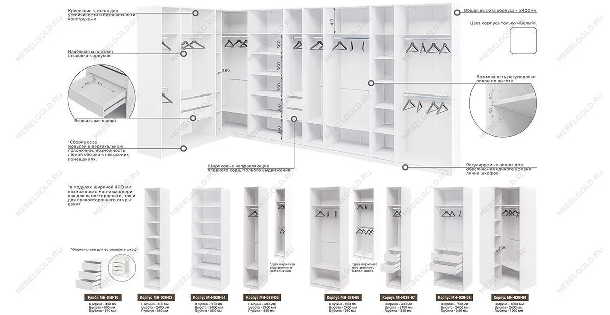 Гардероб Отис П5 с фасадом МДФ (графит) | изображение 3
