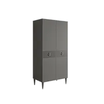 Шкаф-пенал Римини СОЛО (Серый/Серебро) РМП-2(s)