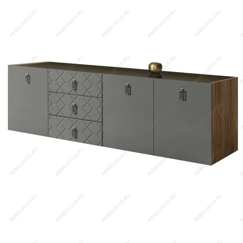 Комод 2.1м Bogemia Woodline Fly Fa (Серый) (Lakobel/Хром) БМКМ-5