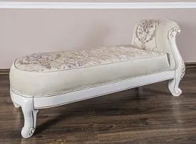 Оттоманка Алсу с одним подлокотником белый глянец