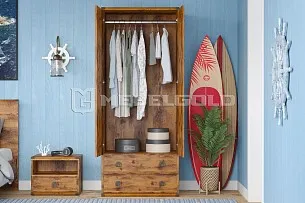 Шкаф со штангой Индиана JSZF2D2S дуб саттер